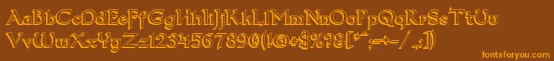 Dum33D Font – Orange Fonts on Brown Background