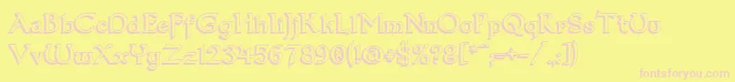 Dum33D Font – Pink Fonts on Yellow Background