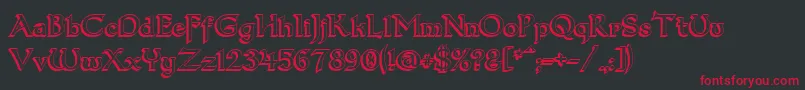 Dum33D Font – Red Fonts on Black Background