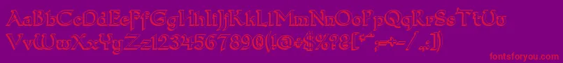 Dum33D-Schriftart – Rote Schriften auf violettem Hintergrund