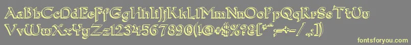 Dum33D Font – Yellow Fonts on Gray Background