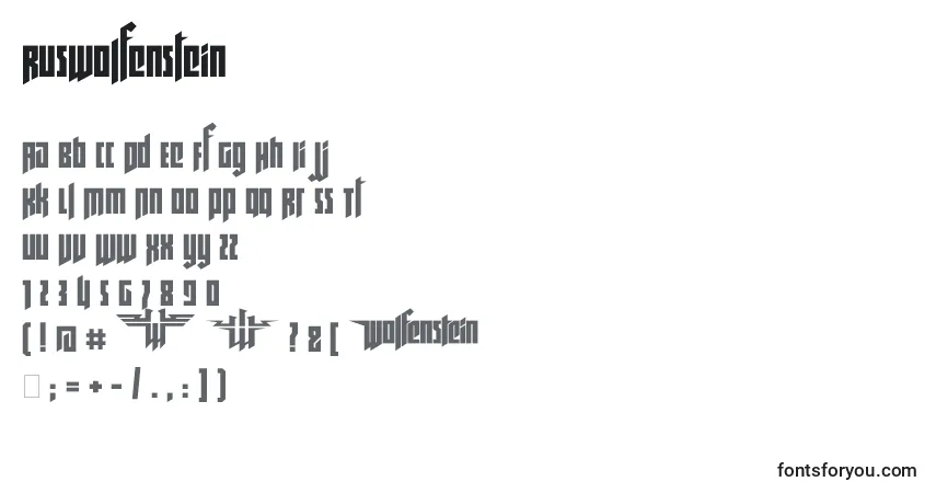 Czcionka Ruswolfenstein – alfabet, cyfry, specjalne znaki