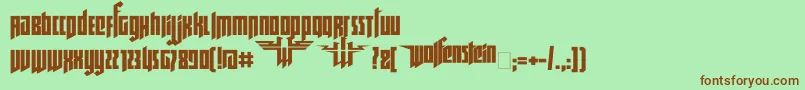 Ruswolfenstein Font – Brown Fonts on Green Background