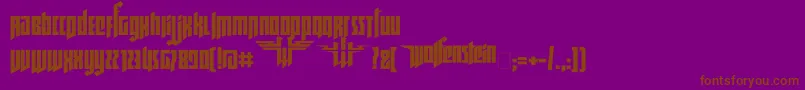 Ruswolfenstein-Schriftart – Braune Schriften auf violettem Hintergrund