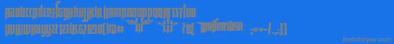 Ruswolfenstein Font – Gray Fonts on Blue Background