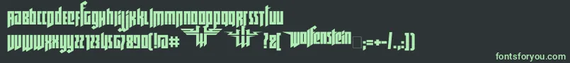 フォントRuswolfenstein – 黒い背景に緑の文字