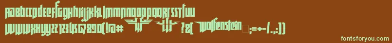 Ruswolfenstein Font – Green Fonts on Brown Background