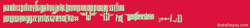 Шрифт Ruswolfenstein – зелёные шрифты на красном фоне