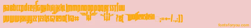 Ruswolfenstein Font – Orange Fonts on Pink Background
