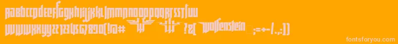 Ruswolfenstein Font – Pink Fonts on Orange Background