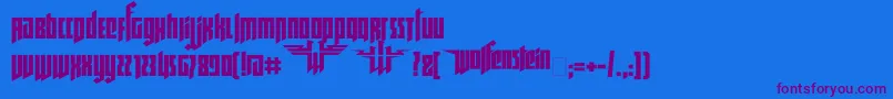 Ruswolfenstein Font – Purple Fonts on Blue Background