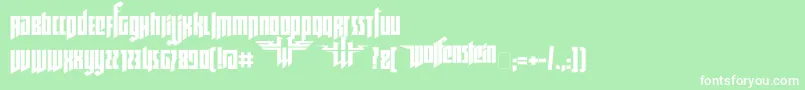 Ruswolfenstein-Schriftart – Weiße Schriften auf grünem Hintergrund