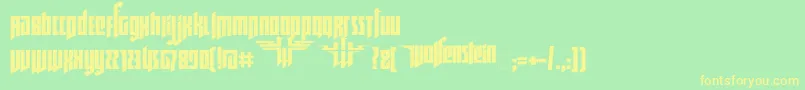 Czcionka Ruswolfenstein – żółte czcionki na zielonym tle