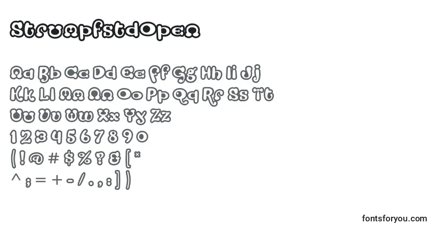Czcionka StrumpfstdOpen – alfabet, cyfry, specjalne znaki