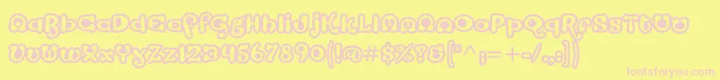 StrumpfstdOpen Font – Pink Fonts on Yellow Background