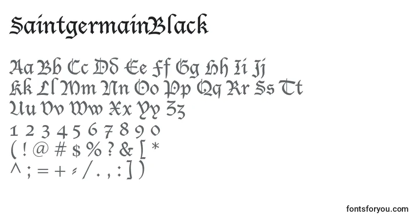 Schriftart SaintgermainBlack – Alphabet, Zahlen, spezielle Symbole