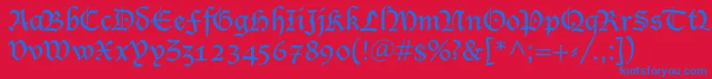 SaintgermainBlack Font – Blue Fonts on Red Background