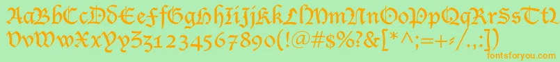 SaintgermainBlack Font – Orange Fonts on Green Background