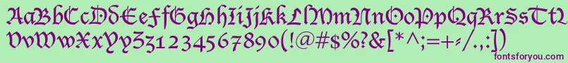 SaintgermainBlack Font – Purple Fonts on Green Background