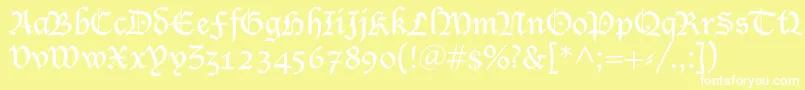 フォントSaintgermainBlack – 黄色い背景に白い文字