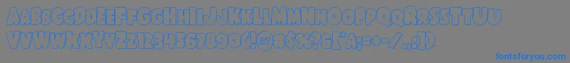 Shablagooout-Schriftart – Blaue Schriften auf grauem Hintergrund