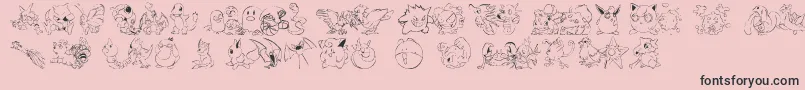 Czcionka Lms Pokemon Master Dingbat – czarne czcionki na różowym tle