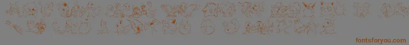 Lisätietoja Lms Pokemon Master Dingbat-fontista Lms Pokemon Master Dingbat-fontti – ruskeat fontit harmaalla taustalla