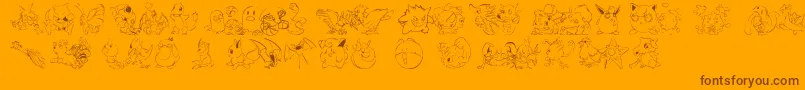 Czcionka Lms Pokemon Master Dingbat – brązowe czcionki na pomarańczowym tle