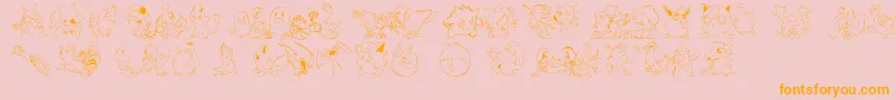 Lms Pokemon Master Dingbat Font – Orange Fonts on Pink Background