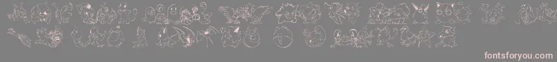 Lms Pokemon Master Dingbat Font – Pink Fonts on Gray Background