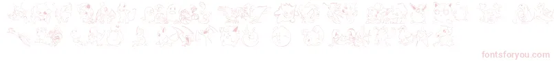 フォントLms Pokemon Master Dingbat – 白い背景にピンクのフォント