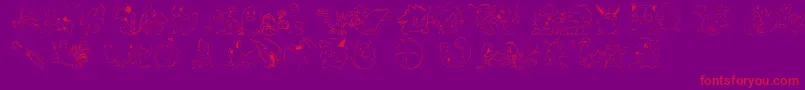 Lms Pokemon Master Dingbat Font – Red Fonts on Purple Background