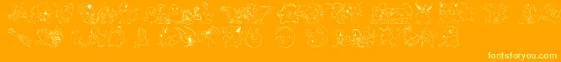 Lms Pokemon Master Dingbat-fontti – keltaiset fontit oranssilla taustalla