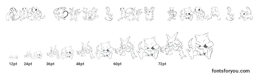 Tamaños de fuente Lms Pokemon Master Dingbat