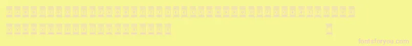 UnnamedCapsTwo-Schriftart – Rosa Schriften auf gelbem Hintergrund