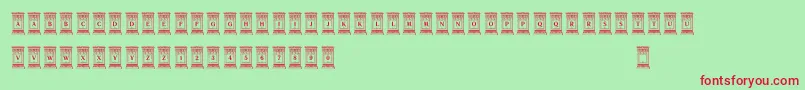 UnnamedCapsTwo-fontti – punaiset fontit vihreällä taustalla