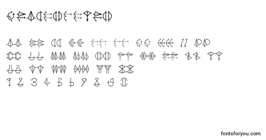 Schriftart GraceOfEtro – Alphabet, Zahlen, spezielle Symbole