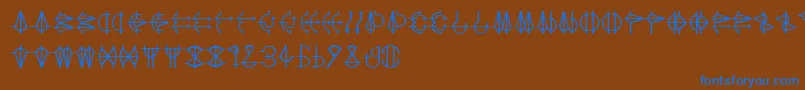 Czcionka GraceOfEtro – niebieskie czcionki na brązowym tle