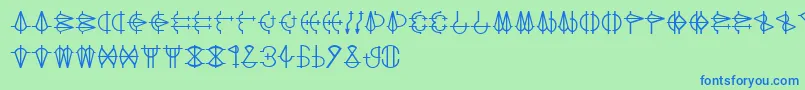GraceOfEtro Font – Blue Fonts on Green Background