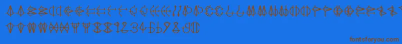 GraceOfEtro Font – Brown Fonts on Blue Background