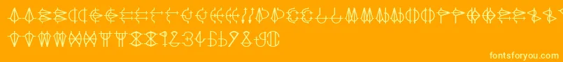 GraceOfEtro-Schriftart – Gelbe Schriften auf orangefarbenem Hintergrund