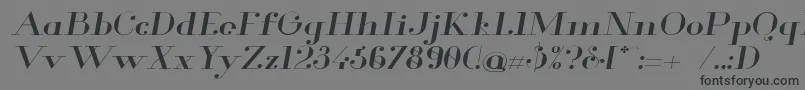 フォントGlamor Extendeditalic – 黒い文字の灰色の背景