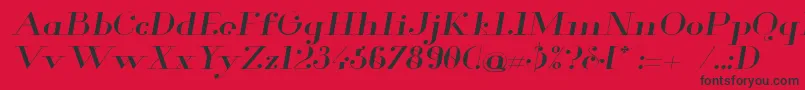 Glamor Extendeditalic Font – Black Fonts on Red Background