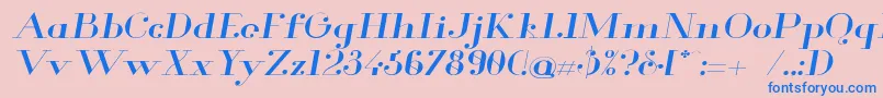 Glamor Extendeditalic Font – Blue Fonts on Pink Background