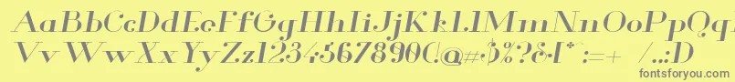 Glamor Extendeditalic Font – Gray Fonts on Yellow Background
