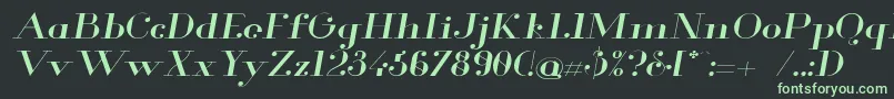 Czcionka Glamor Extendeditalic – zielone czcionki na czarnym tle