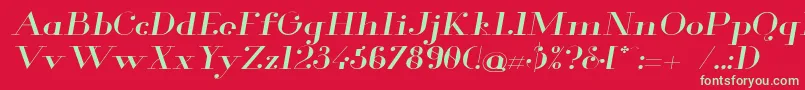 Glamor Extendeditalic Font – Green Fonts on Red Background