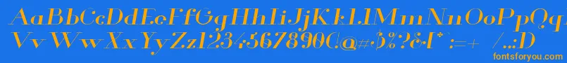 Glamor Extendeditalic Font – Orange Fonts on Blue Background