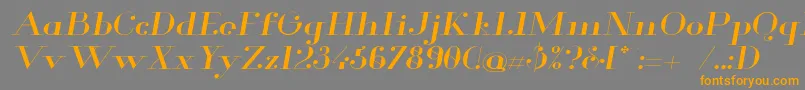 Glamor Extendeditalic Font – Orange Fonts on Gray Background