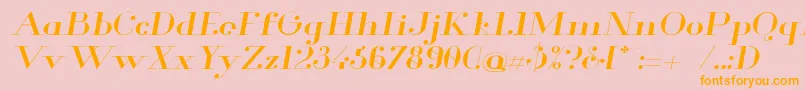 Glamor Extendeditalic-Schriftart – Orangefarbene Schriften auf rosa Hintergrund